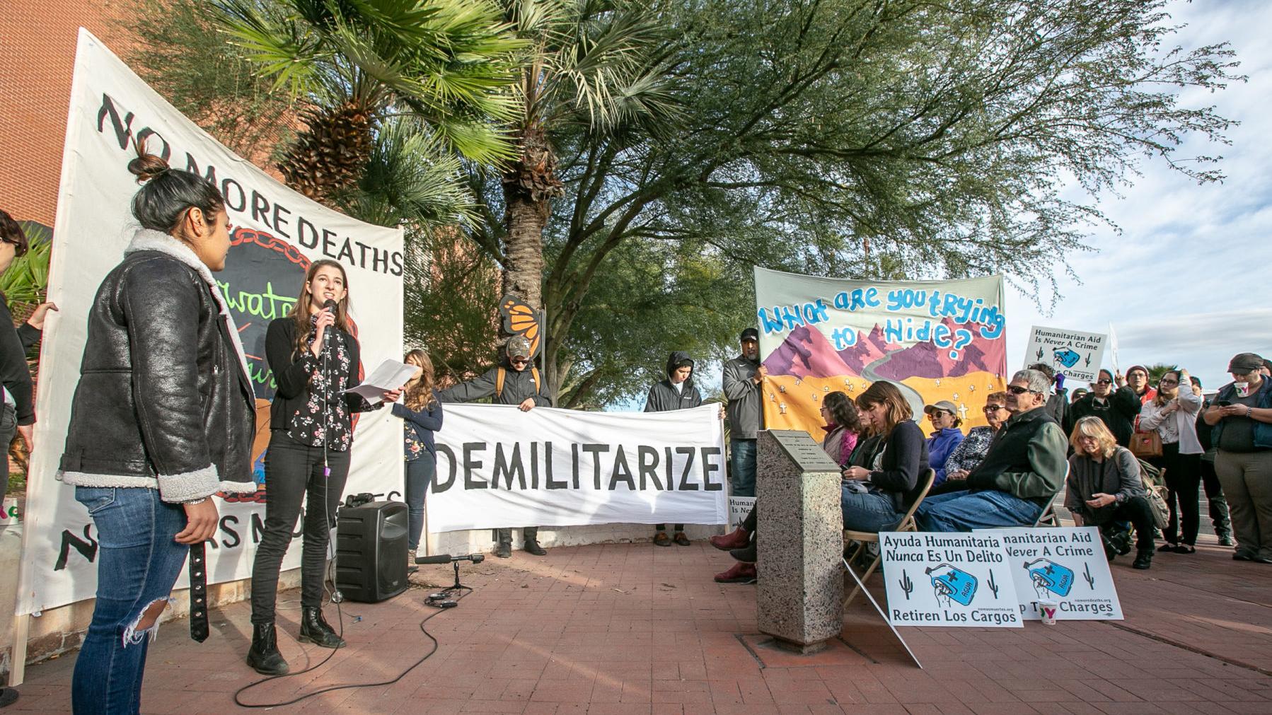 Legality of leaving water in 'veritable cemetery' questioned at Tucson border-aid trial